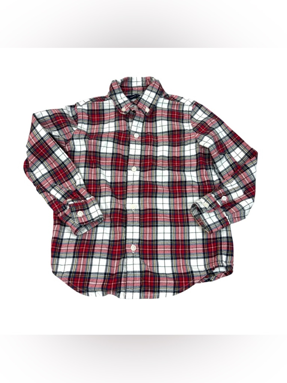 Janie and Jack Boys Shirt Red Plaid Tartan Flannel Button Down Preppy Size 3